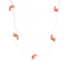 LED Mini Candy Cane Stocking Copper Wire Garland, 5-Feet
