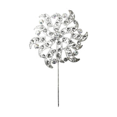 Rhinestone Gemstone Swirl Pins, 4-1/4-Inch, 3-Count - Silver