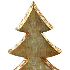 Metallic Brushed Wooden Christmas Tree Centerpiece, 10-1/4-Inch - Copper