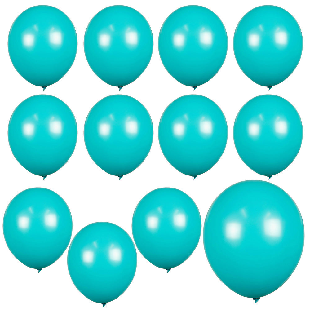 Premium Solid Color Latex Balloons, 12-inch, 72-count, Turquoise