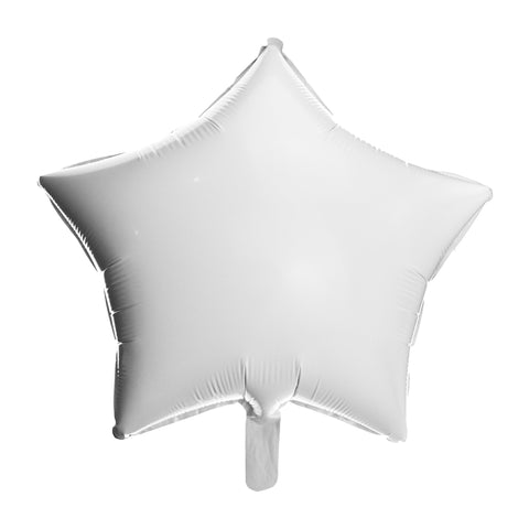 Star Shape Matte Foil Balloon, 20-Inch - White
