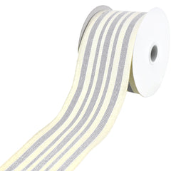 Woven French Stripes Wired Ribbon, 2-1/2-Inch, 10-Yard