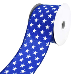 Patriotic Stars Satin Wired Ribbon, 2-1/2-Inch, 10-Yard