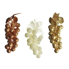 PVC Glittered Grape Cluster Ornaments, 9-piece