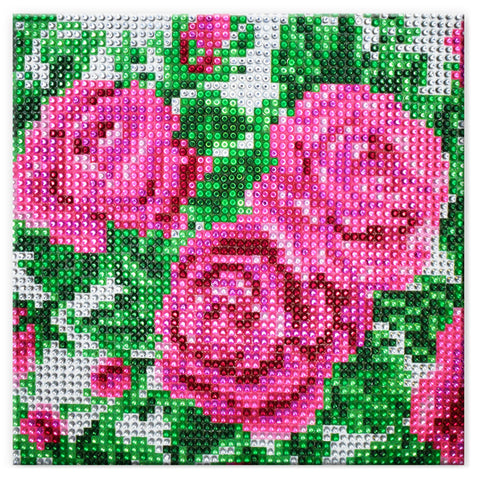 Rose Bush Diamond Gem Painting Kit, 6-5/16-inch