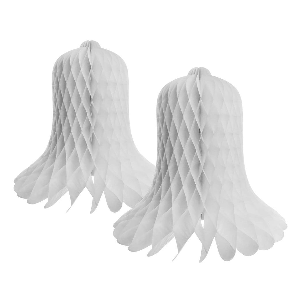 Paper Honeycomb Bell Party Decor, 15-Inch, 2-Count - White