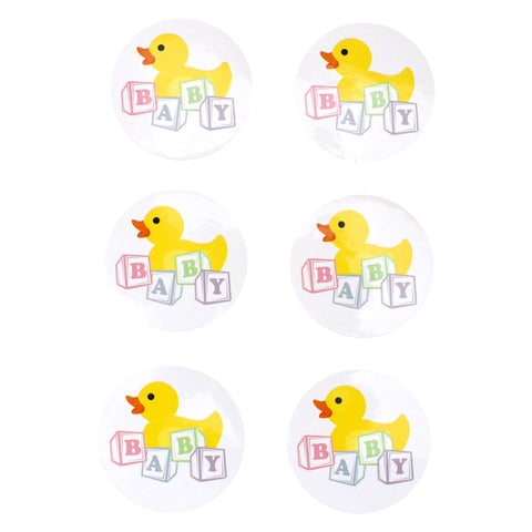 Rubber Ducky Baby Shower Sticker Labels, 2-Inch, 24-Count