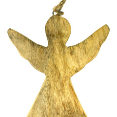 Wooden Angel Silhouette Christmas Ornament, 4-3/4-Inch