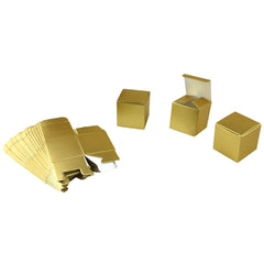 Cube Metallic Paper Gift Favor Boxes, 2-Inch, 24-Count