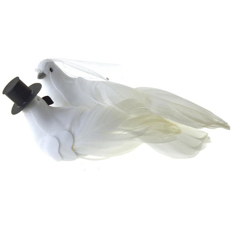 Bride and Groom Doves Decoration Favor, White, 5-Inch