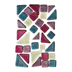 Glittered Glass Mosaic Tile Stickers, 4-1/2-inch