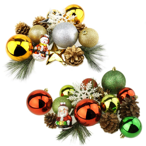 Christmas Ornaments and Pinecone Bowl Filler, 16-Piece