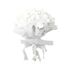 Rhinestone Foam Rosebud Wedding Bouquet, 10-Inch