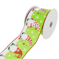 Christmas Gnomes Wired Ribbon, 2-1/2-Inch, 10-Yard