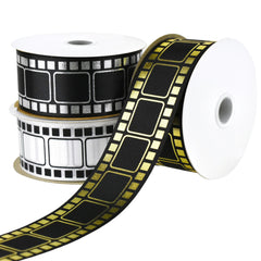 Movie Film Strip Themed Ribbon, 1-3/8-inch, 25-yard