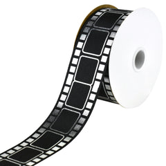 Movie Film Strip Themed Ribbon, 1-3/8-inch, 25-yard