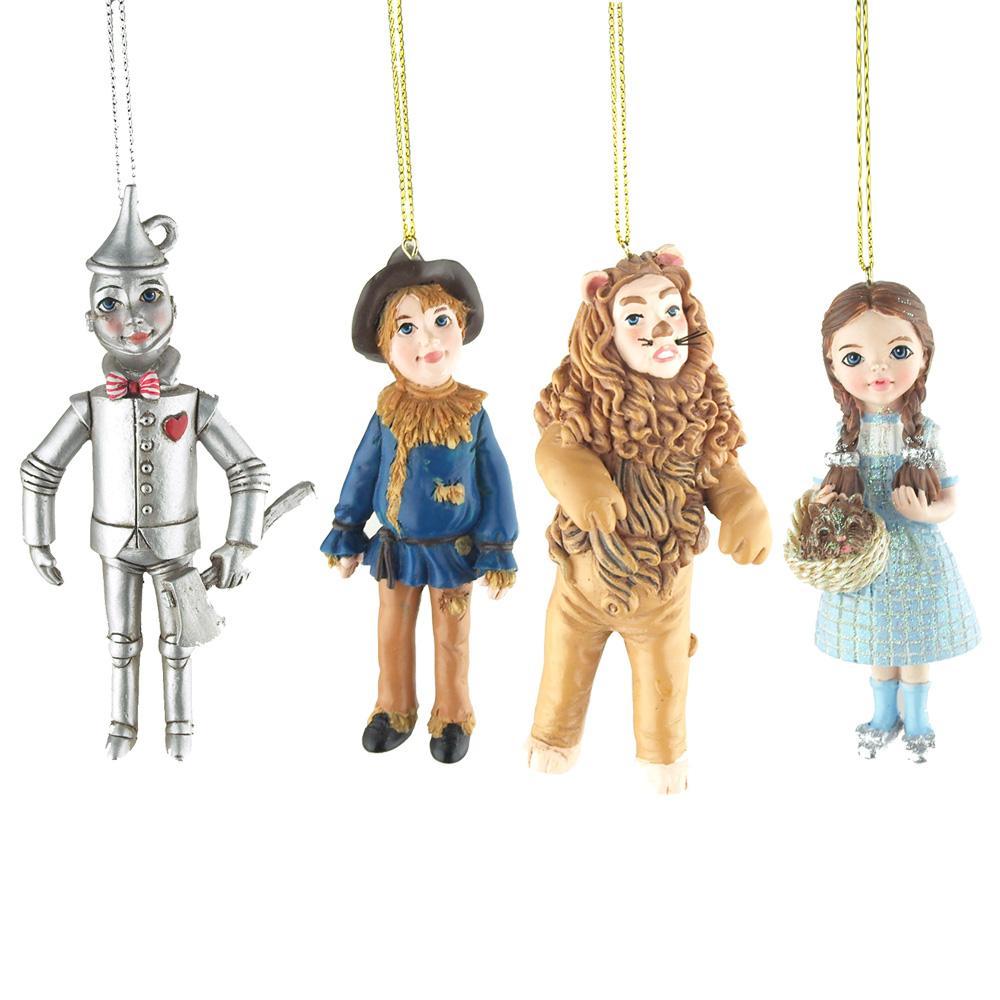 Hanging Ceramic Wizard of Oz Christmas Tree Ornaments, 5-Inch, 4 Piece