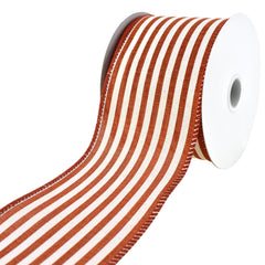 Cabana Stripes Faux Linen Wired Ribbon, 10-yard