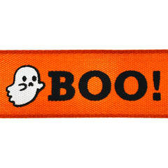 Halloween Spooky Cartoon Ghost Satin Ribbon, 5/8-Inch, 10-Yard - Orange