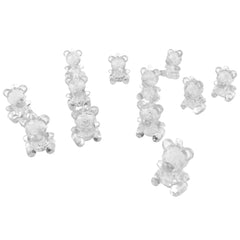 Acrylic Plastic Teddy Bear Baby Shower Favors, 1-3/4-Inch, 12-Count