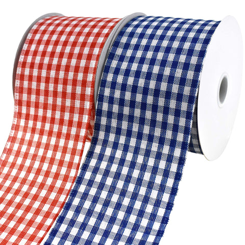 Gingham Canvas Wired Ribbon, 2-1/2-Inch, 10-Yard