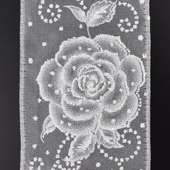 Sheer Organza Rose Pattern Glitter Dots Wired Ribbon, 2-1/2-inch, 10-yard