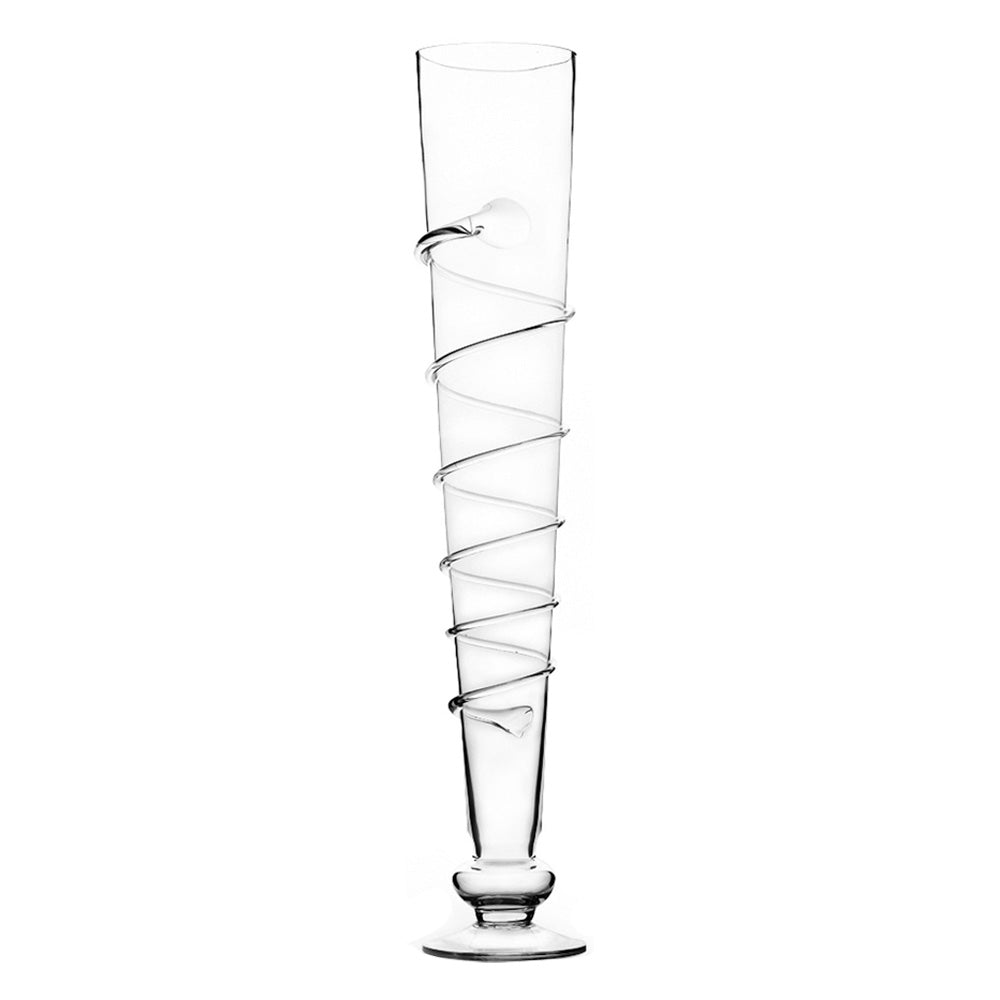 Clear Reversible Swirl Pattern Glass Floral Vase, 24-Inch, 8-Count