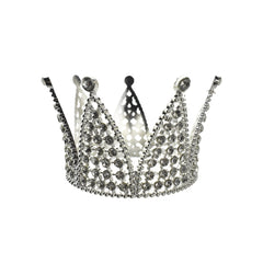 Jester Style Rhinestone Accents Alloy Crown, 3-1/4-Inch