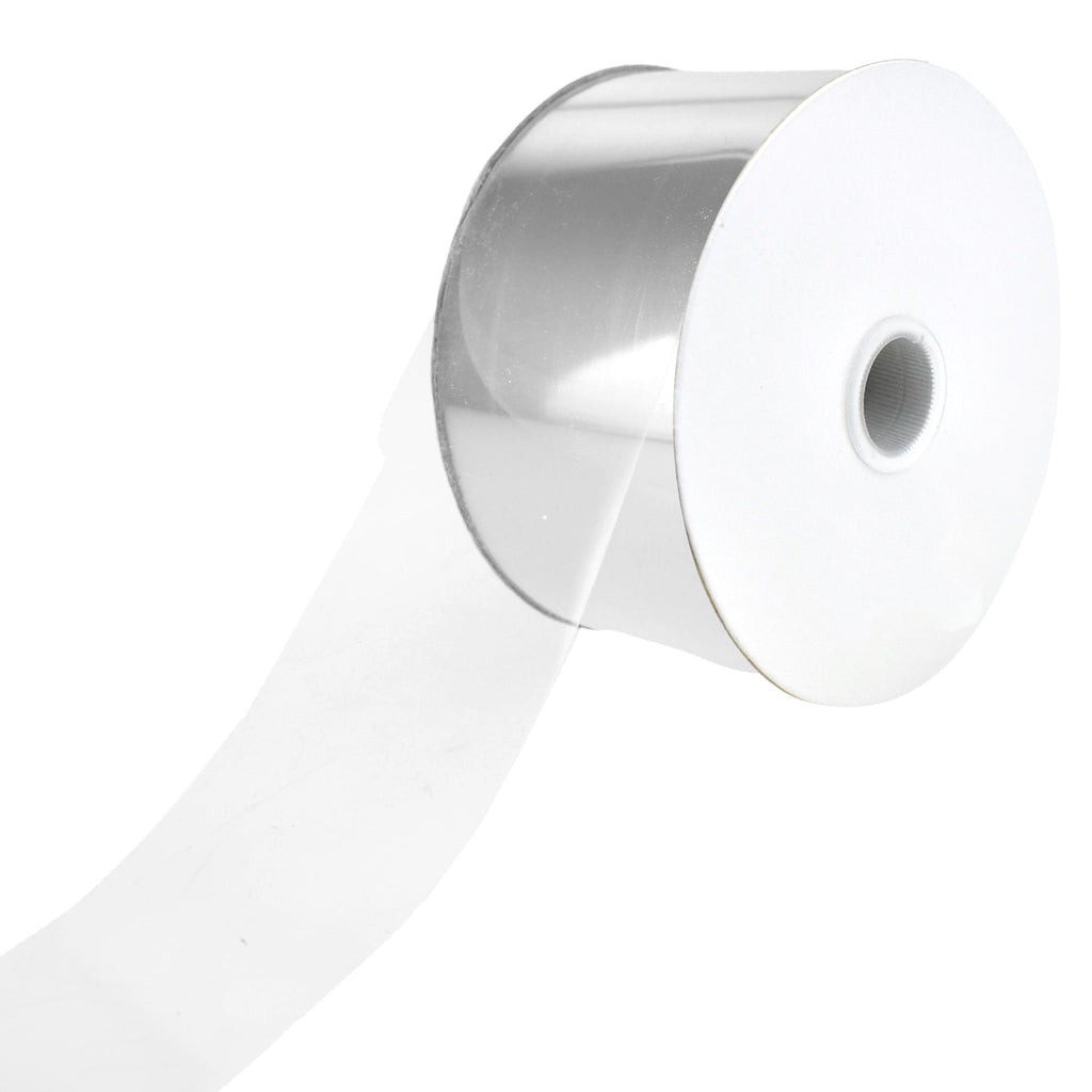 Clear Transparent Plastic Unwired Ribbon, 2-1/2-Inch, 50-Yards