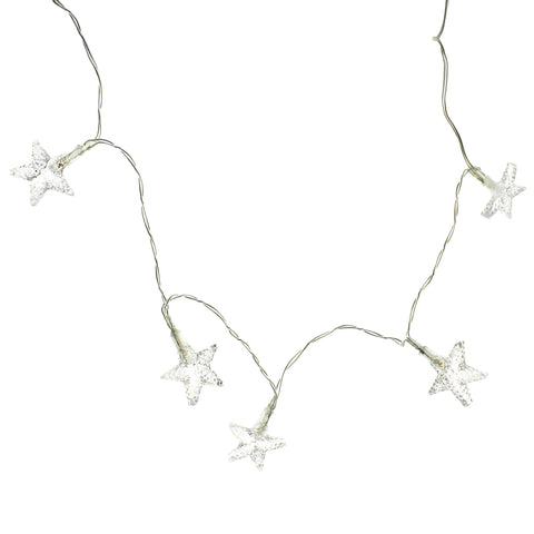 Light Up Mini Transparent Star Garland, 6-Feet