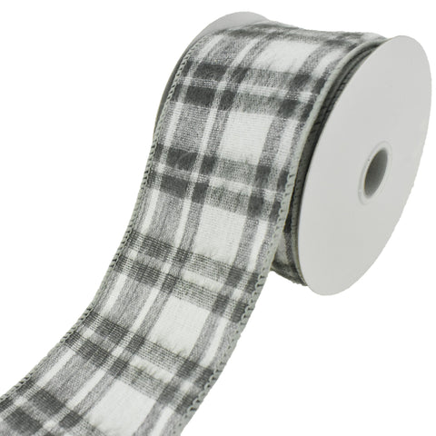 Brushed Josh Plaid Wired Ribbon, 10-yard