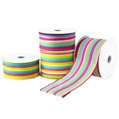Bright Walla Stripes Wired Ribbon, 10-yard