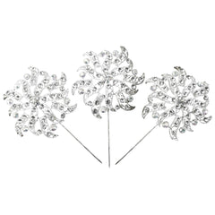 Rhinestone Gemstone Swirl Pins, 4-1/4-Inch, 3-Count - Silver