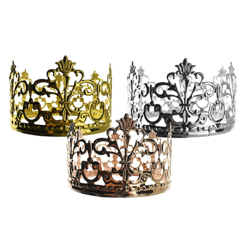 Royal Flourished Pattern Metal Crown, 3-7/8-Inch