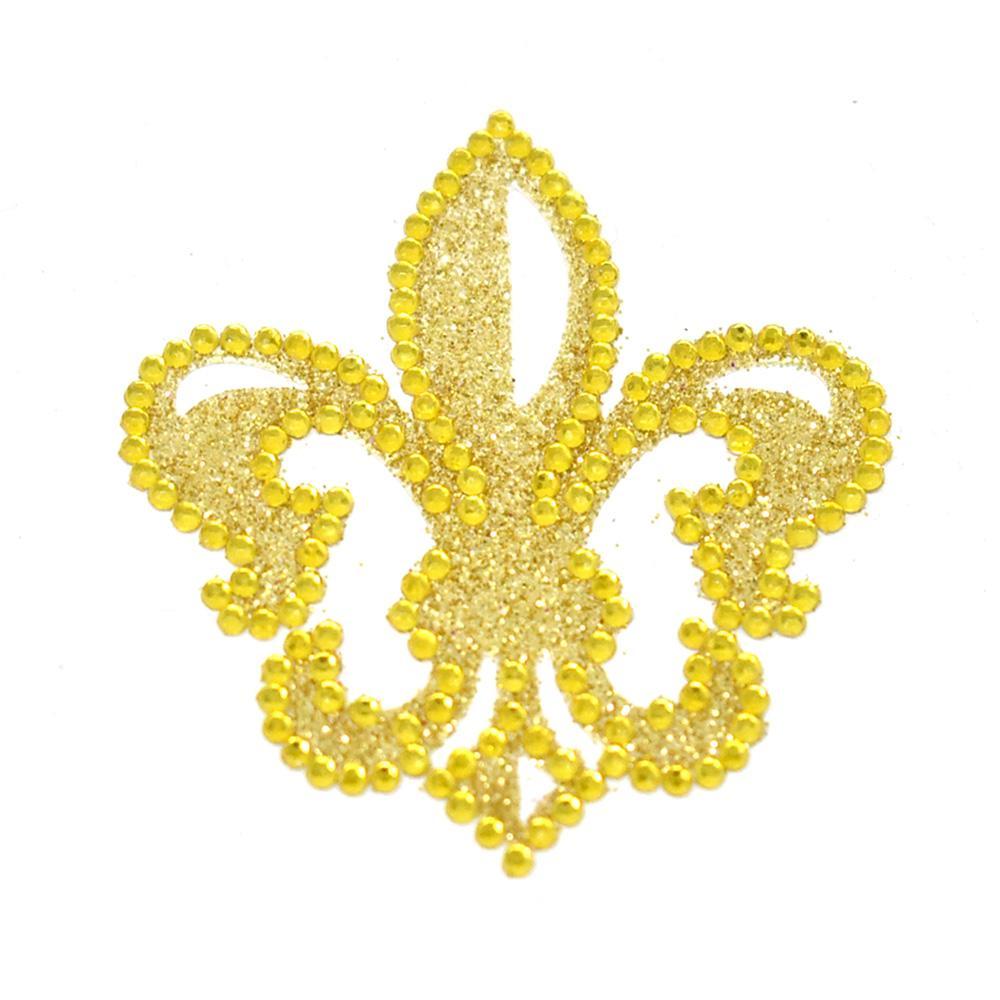 Fleur-De-Lis Diamond Sticker, 2-1/4-Inch, Gold