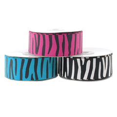 Zebra Print Grosgrain Ribbon 1-1/2-inch, 25-yard