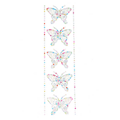 Self Adhesive Butterfly Rhinestone Stickers, 5-Count