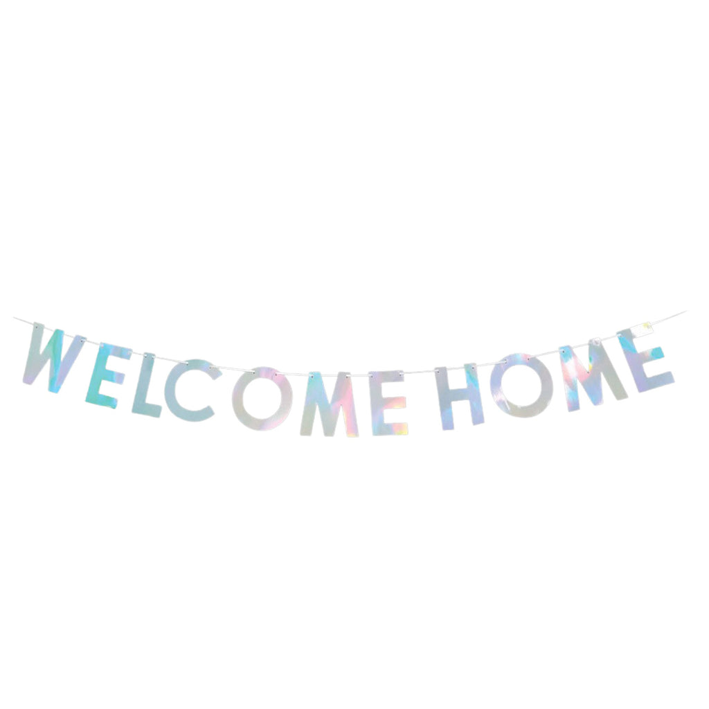 Welcome Home Party Banner, 7-Inch - Iridenscent