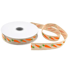 Spring Easter Carrots Ribbon, 5/8-inch, 10-yard