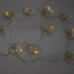 Wire Weave Heart Lights Garland, 2-Inch, 5-Feet