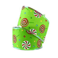 Lollipops and Gumdrops Wired Ribbon, 2-1/2-Inch, 10-Yard