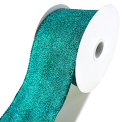 Christmas Flat Glitter Wired Edge Ribbon, 10-Yard