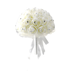 Rhinestone Foam Wedding Bouquet, 10-Inch