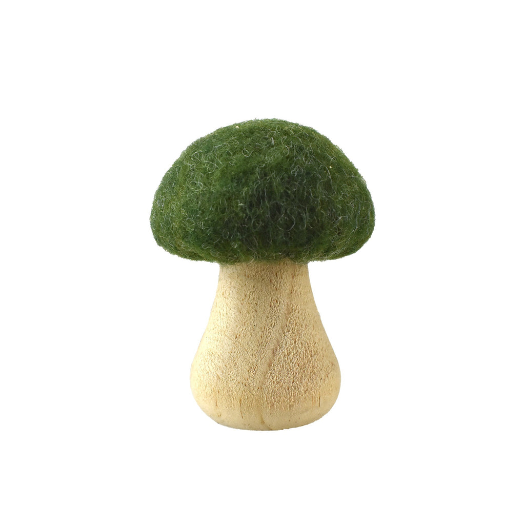 Mini Mushroom Decor, Green, 3-1/4-Inch