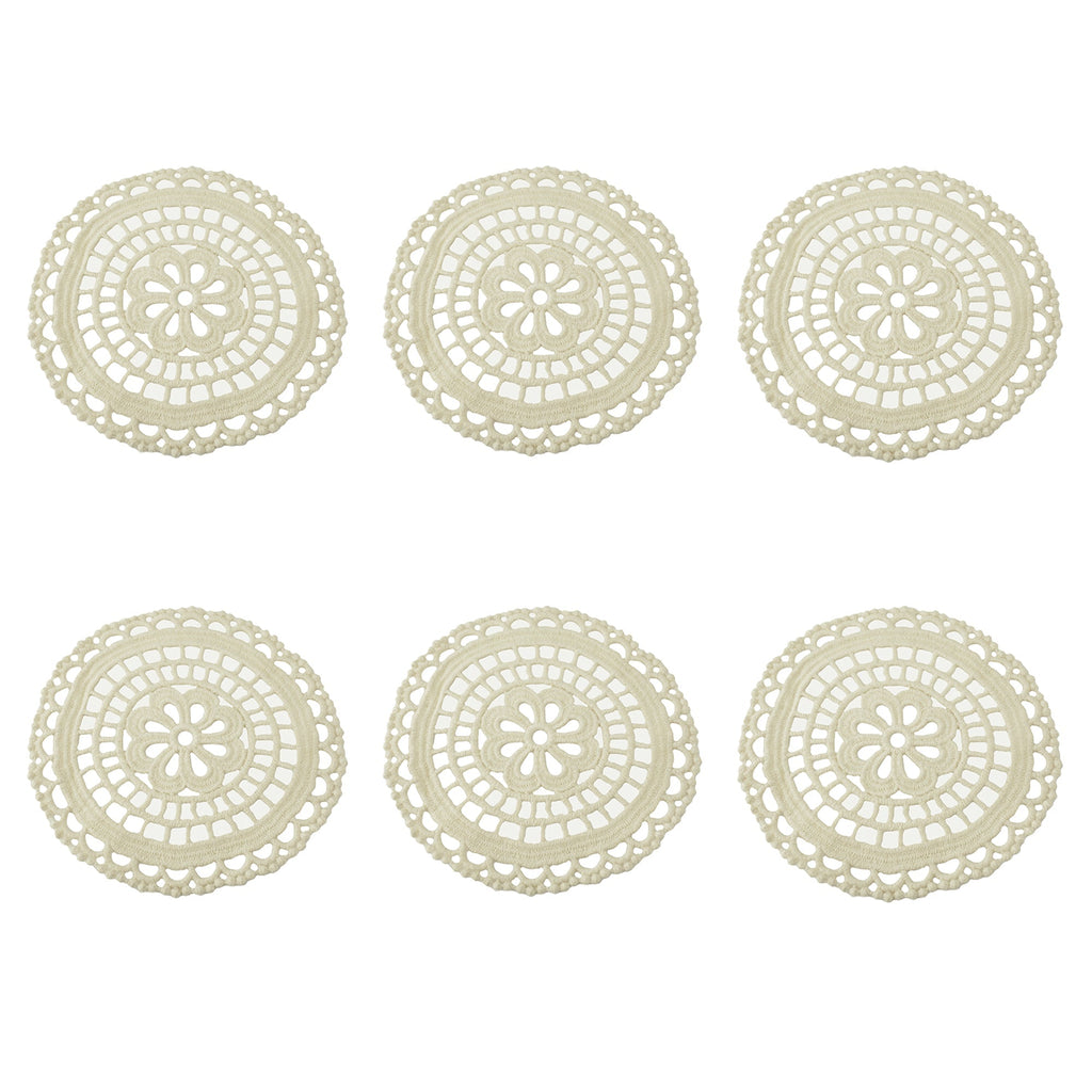 Cotton Lace Circle Doilies, 5-Inch, 6-Count