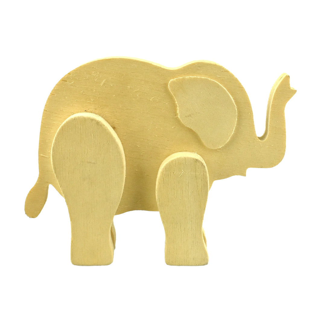 Wood Craft Standing Elephant, 6-Inch