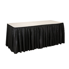 Polyester Pleated Full Length Table Skirt, 17-Feet x 29-Inch