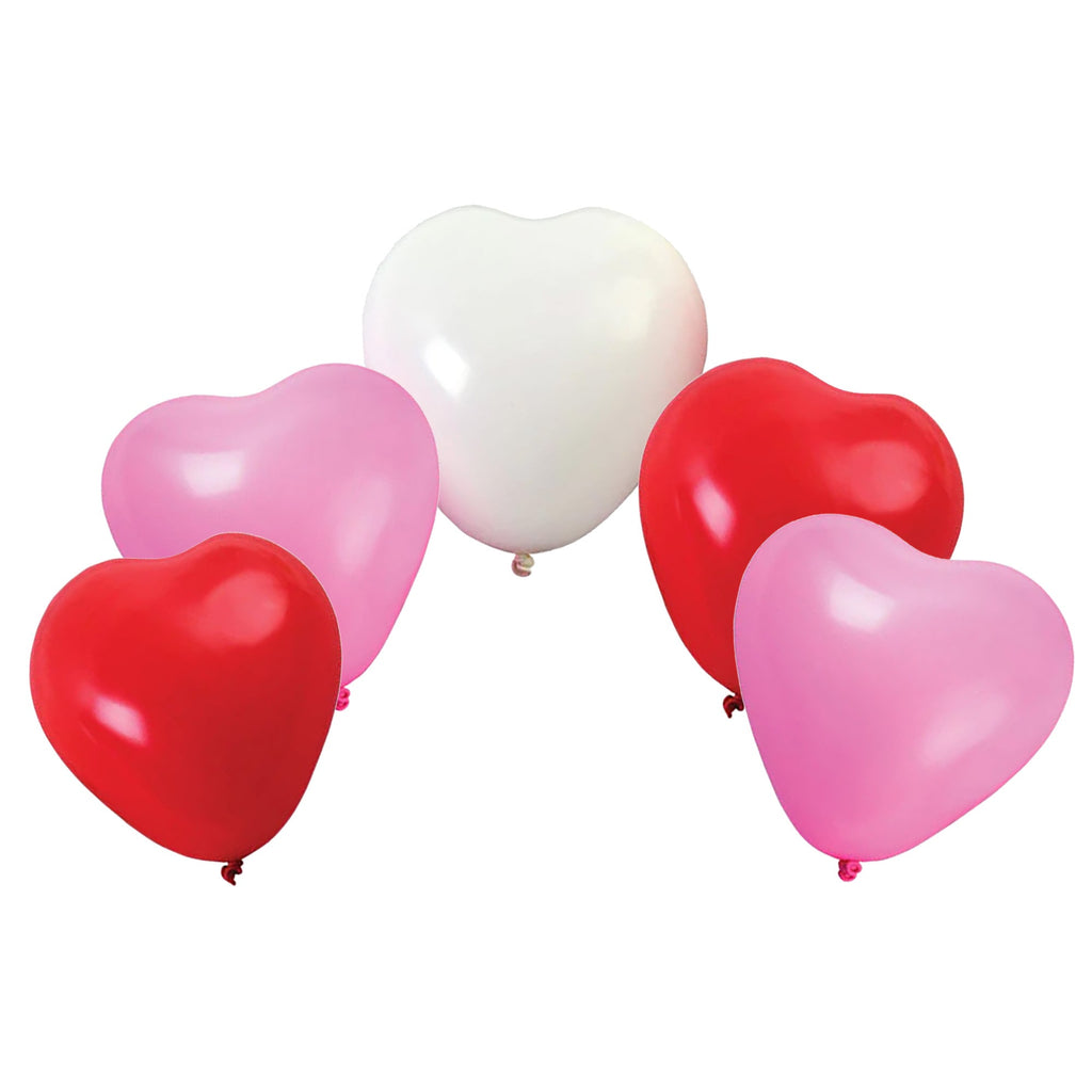 Matte Heart Shaped Party Balloons, 12-Inch, 5-Count - Assorted Colors