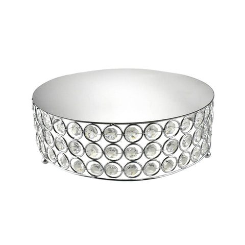 Crystal Round Cake Stand, 10-Inch - Silver