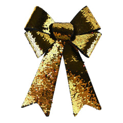 Christmas Metallic Double Sided Sequin Bows, 13-Inch, 4-Piece